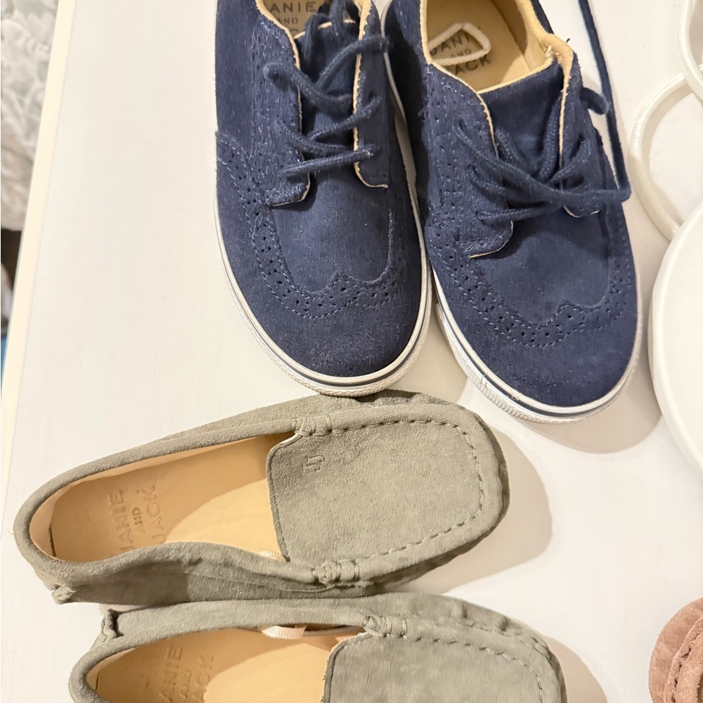Janie and Jack Kids Moccasins - Blue and Gray
